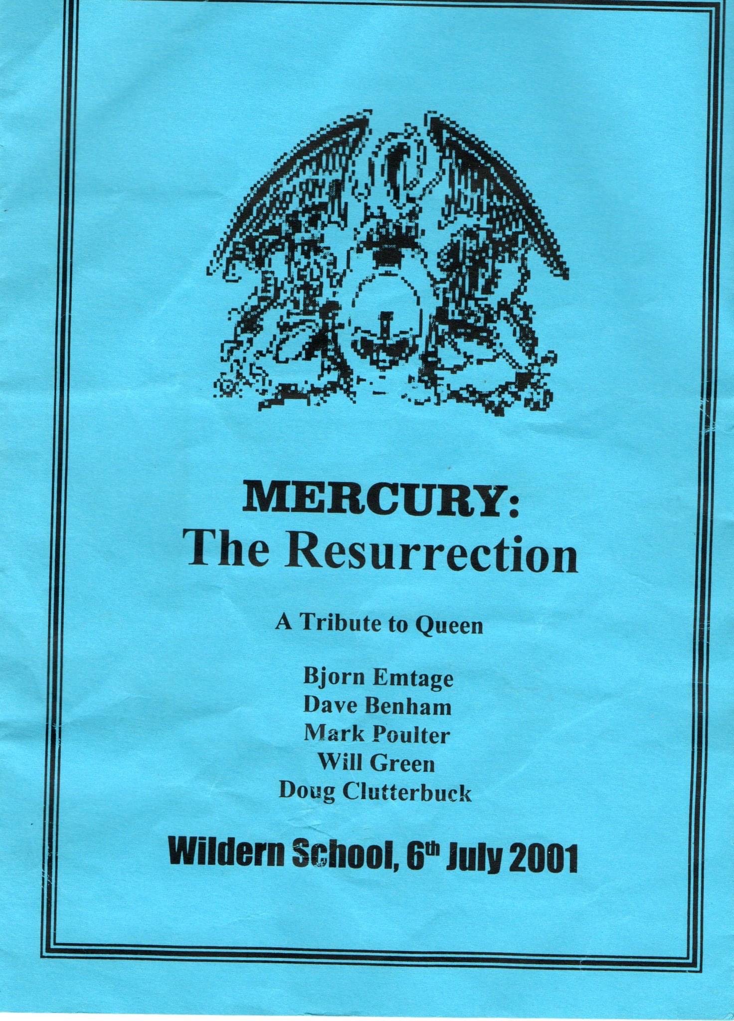 Original flyer for the Queen tribute gig in 2001