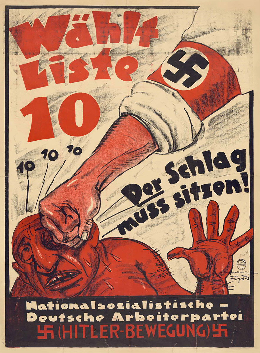 Nazi propaganda material illustrating the scale of coordinated political communication
