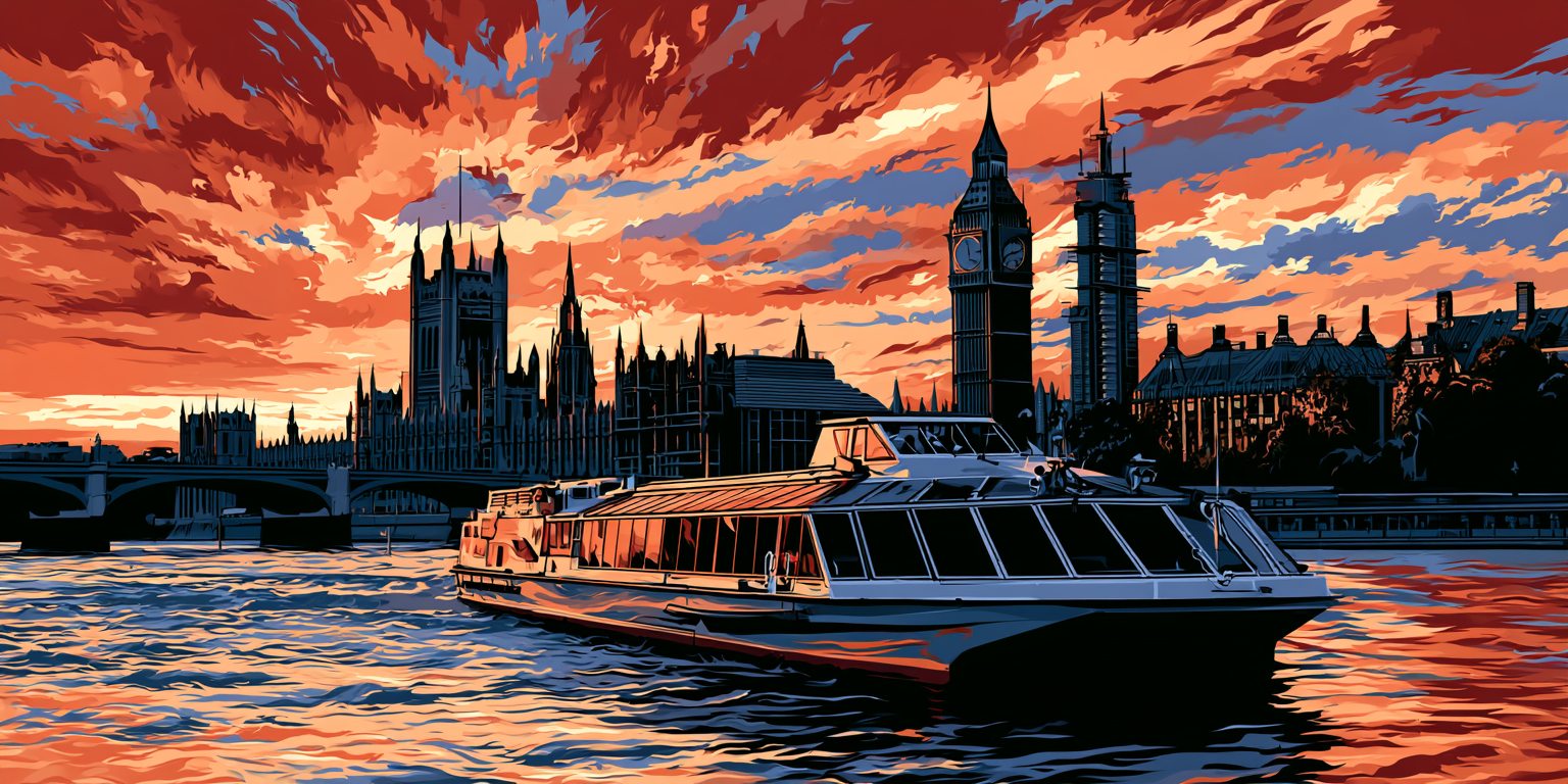 London Thames Clipper-style passenger boat travelling through the capital