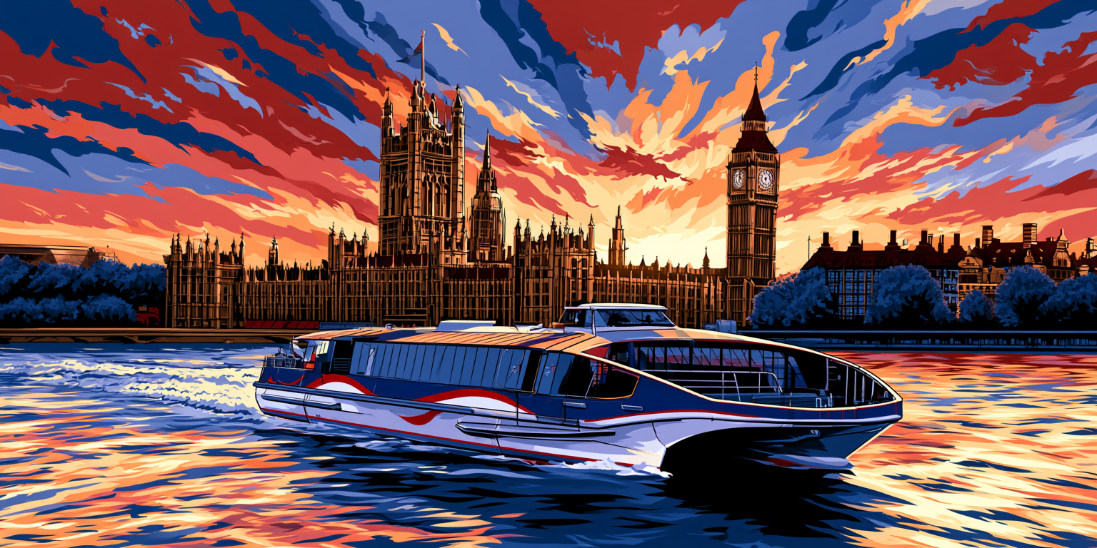 A colourful, stylised illustration of a boat on the River Thames with the Palace of Westminster and Big Ben in the background at sunset, featuring dramatic clouds and vivid reflections on the water. Marketing Made Clear A colourful, stylised illustration of a boat on the River Thames with the Palace of Westminster and Big Ben in the background at sunset, featuring dramatic clouds and vivid reflections on the water. Marketing Made Clear
