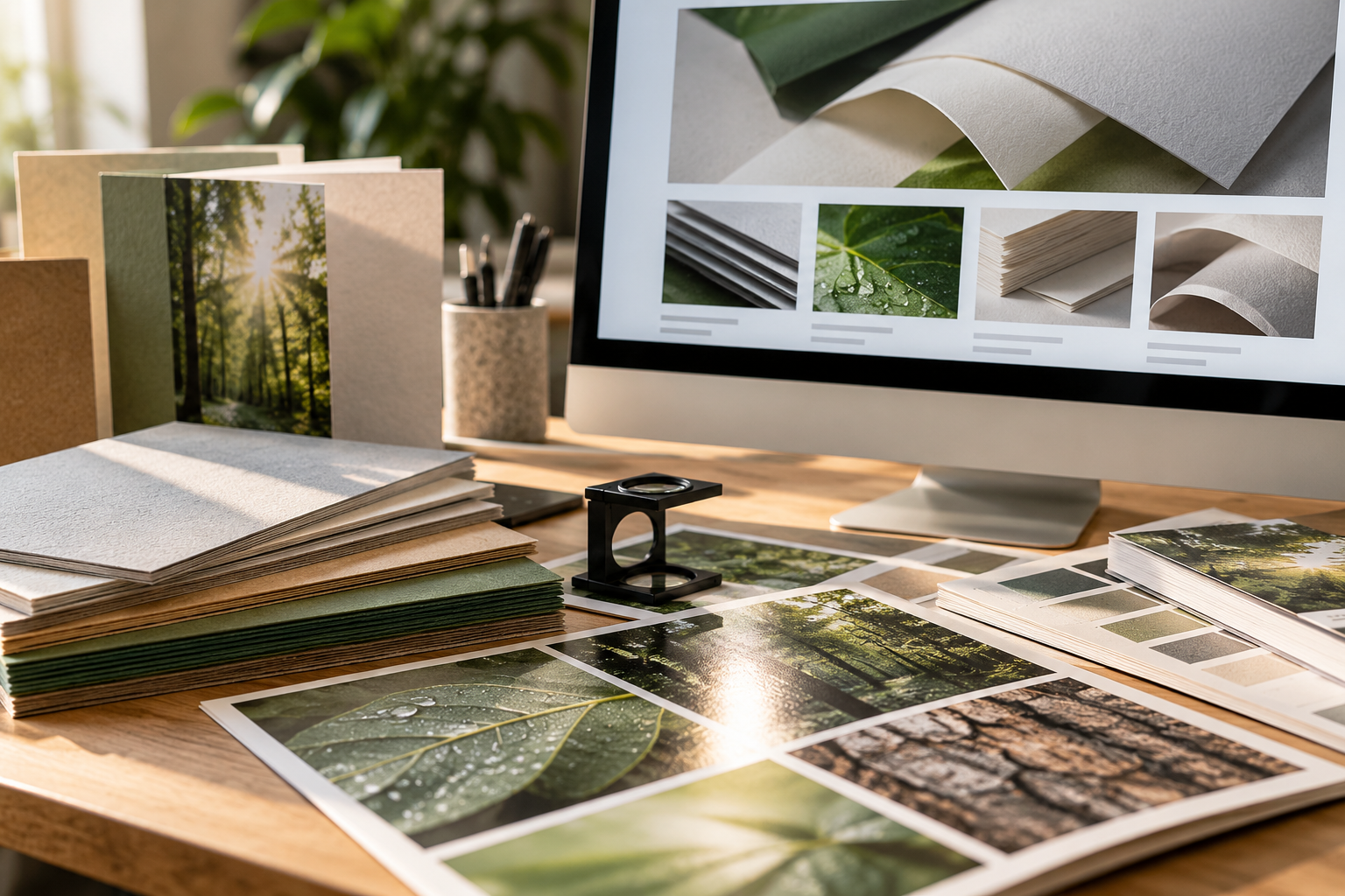 A 2014-style website project workspace with a detailed brief, wireframes, paper samples and a finished paper website on desktop and mobile