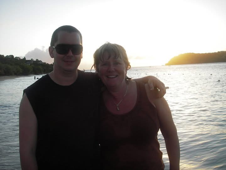 Will Green with his mother in the Caribbean