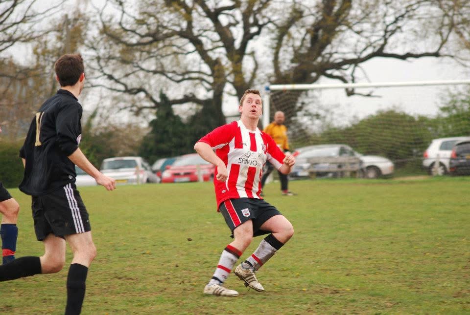 Will Green playing football for Hedge End St Luke's