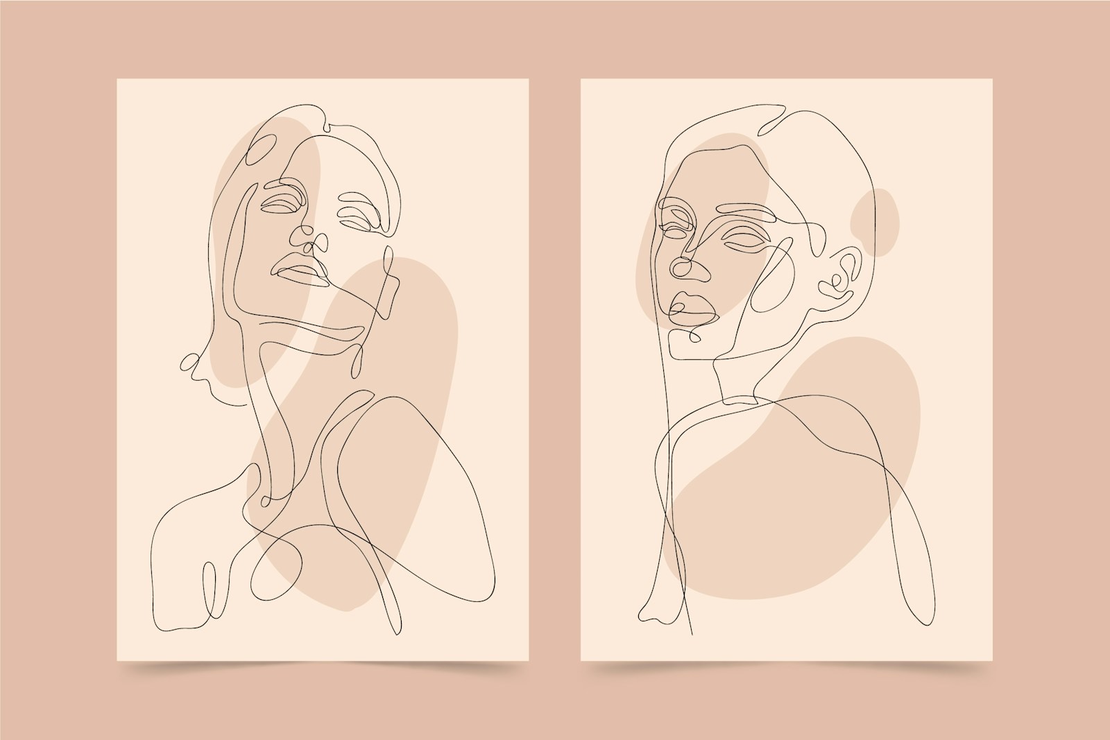 Minimal line-art portraits demonstrating how a few marks can communicate character