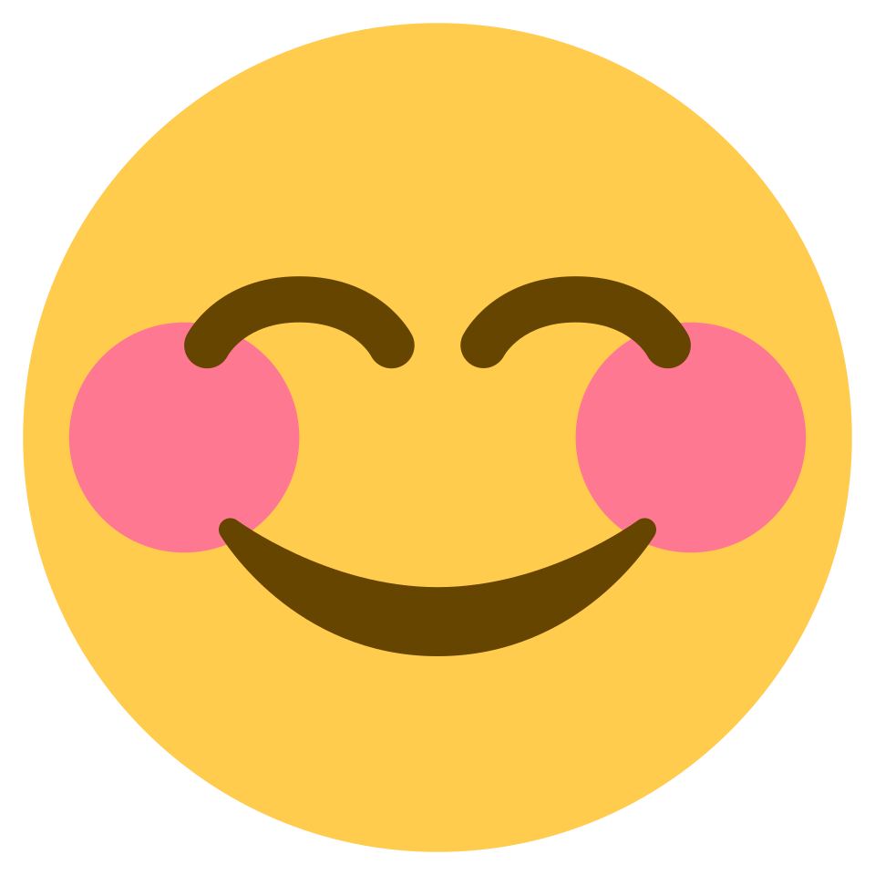 Twemoji smiling face with smiling eyes, showing the evolution from smiley to emoji